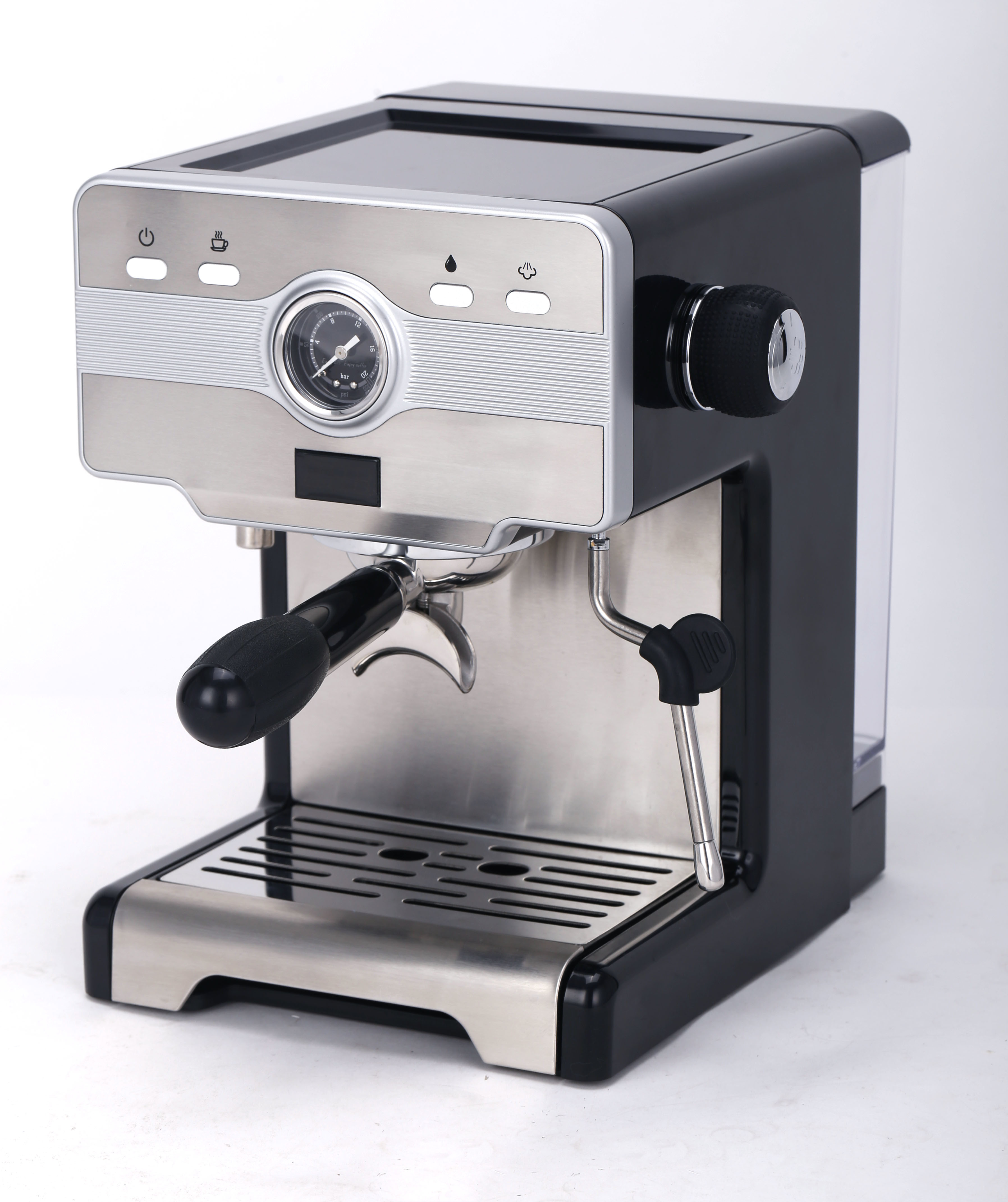 Easy Control Espresso Machine Large Capacity Espresso Maker Black Or Silver Color 100cups PP And Stainless Steel Body