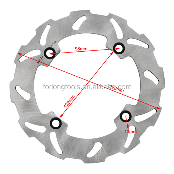 Lightweight 220mm Rear Brake Disc Rotor for Honda CR E 125 CR R 125 AX-1 250 Fixed Design 4 Mounting Holes 0.62kg