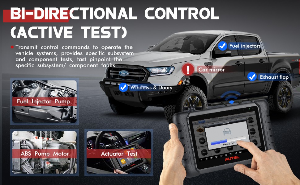 Autel MaxiPRO MP808BT Full System Diagnostic Tool with Complete OBD1 Adapters Support Wireless Upgrade Version of MP808