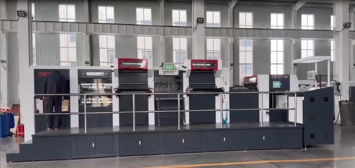 Double Unit Automatic Hot Foil Stamping Machine Hot Embossing And Die-Cutting And Stripping For Packing Paper And Puzzle