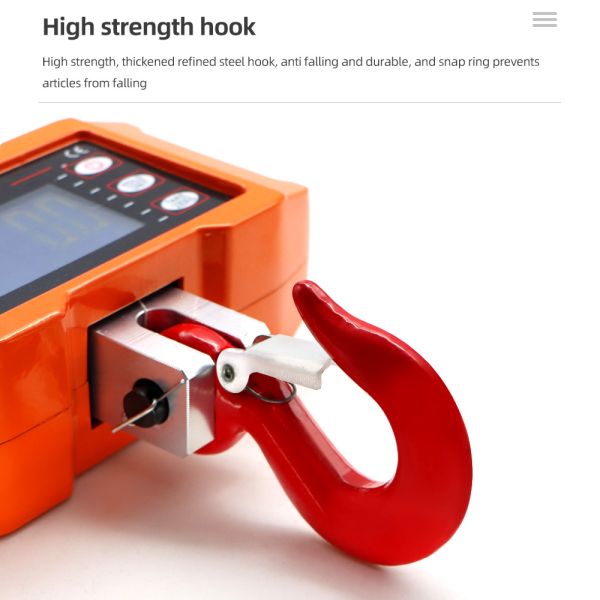 OCS-05-S 500kg 1000lb Industrial Hanging Crane Scale with Electronic LCD LED Display Aluminum Alloy Stainless Steel