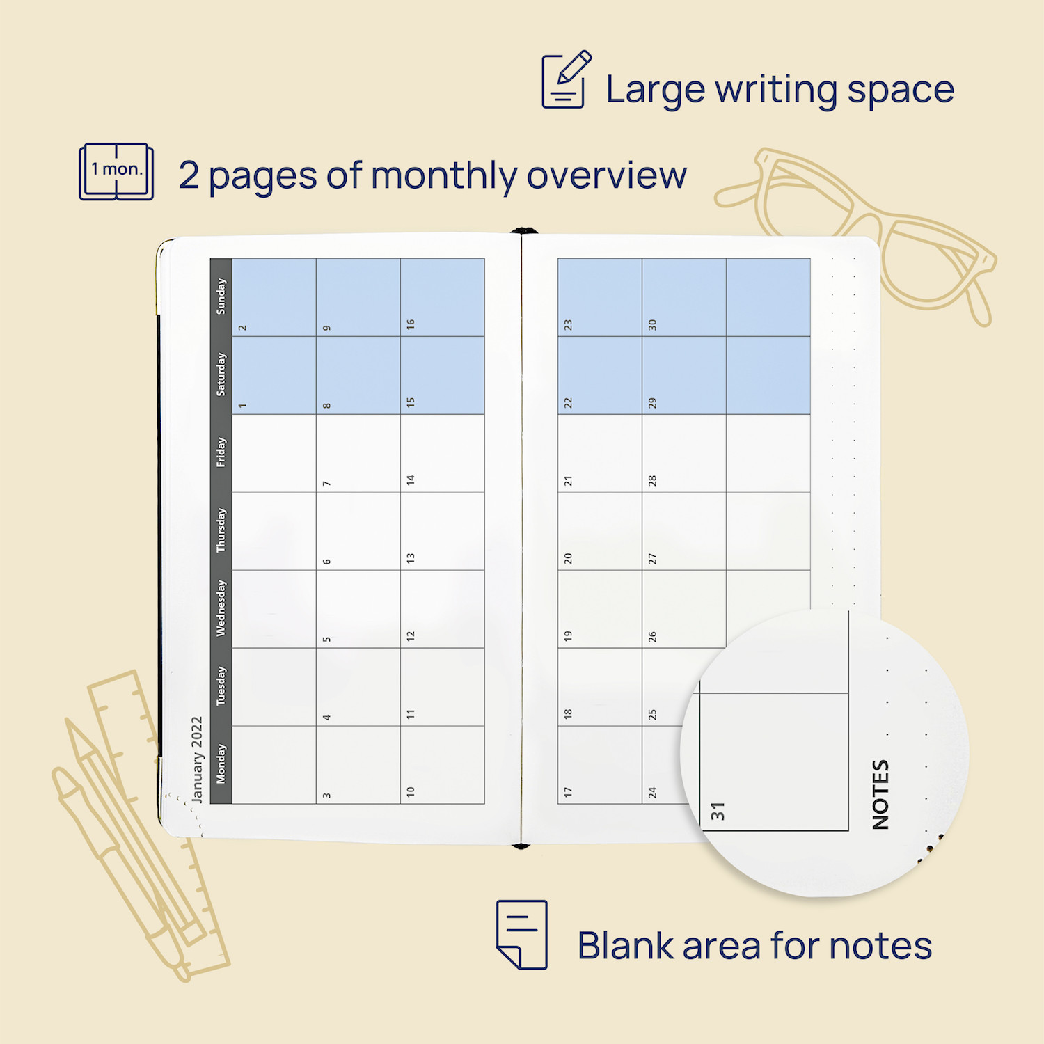 Eco friendly Casebound Planner With Gilt Medal Protection Corners