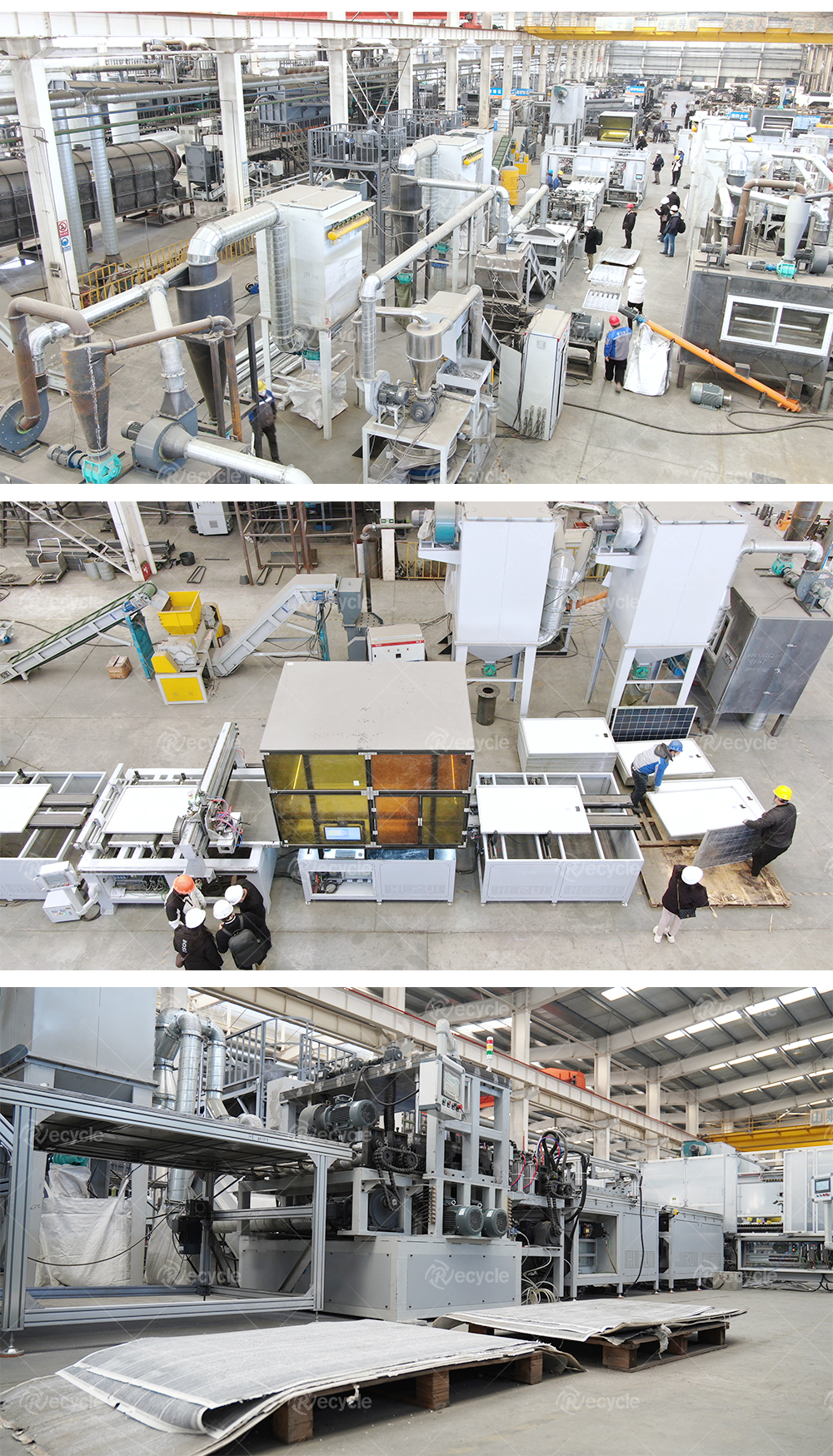 High Recovery Rate Solar Panels Photocell Recycling Equipment 100% Recycling Solution