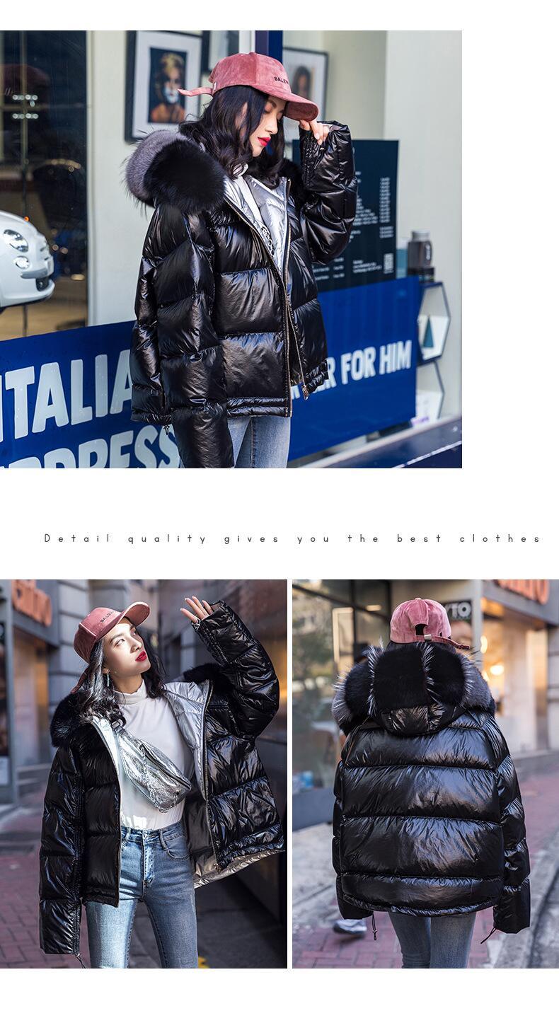 Fox Fur Collar Down Jackets Bubble Coats Women Short Coats for Ladies Puffer Jacket Winter Coats Women