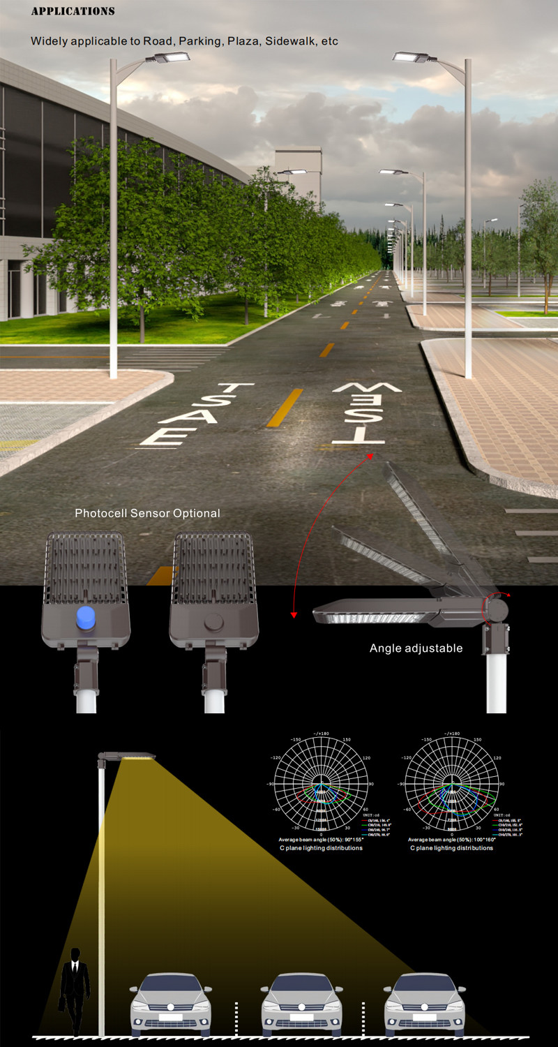 Outdoor Led Street Lamp 60w 80w 90 Watt Led Street Light Aluminum Housing