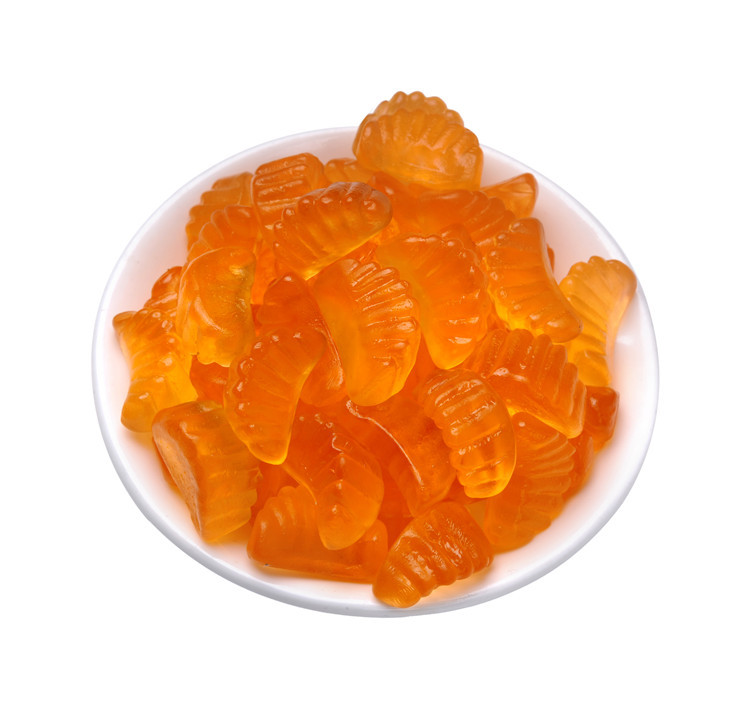 Fruit Shaped Orange Pectin Gummy Candy Golden Vitamin C Pectin Fruit Snacks