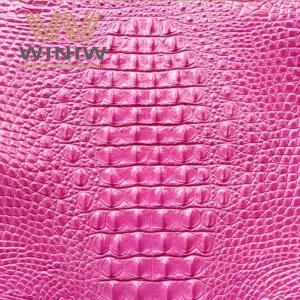 China Flash Dance Purple Pink Crocodile Skin Leather Microfiber Leather Fabric Material Microfiber on sale