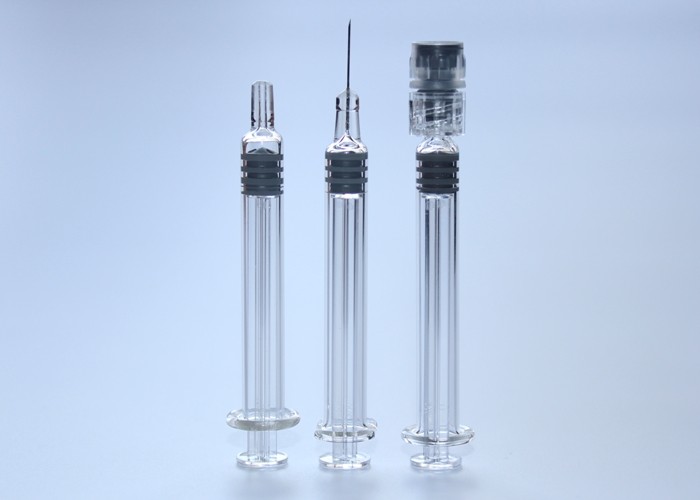1ml Thin And Long Glass Prefilled Syringes Transparent Color For Cosmetics