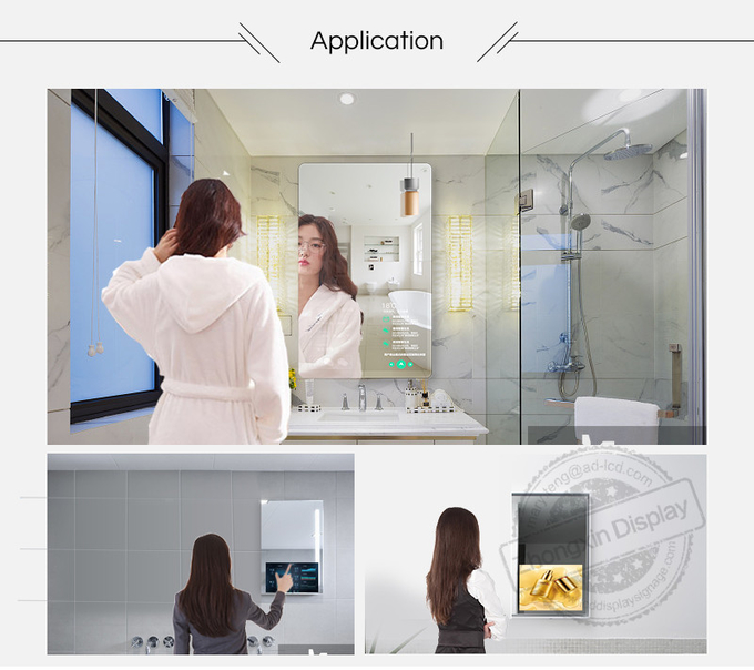 55" Wall Mounted Android Wifi Magic Exercise Mirror Multiple Capacitive/IR Touch
