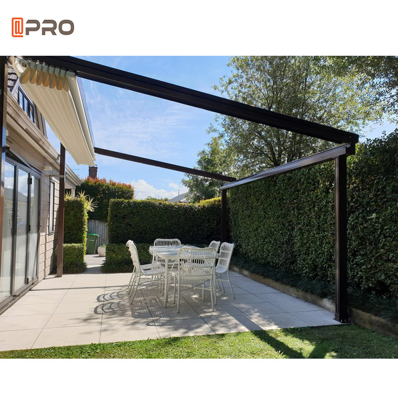 Rainproof Modern Aluminum Pergola Patio Gazebo Free Standing Remote Control