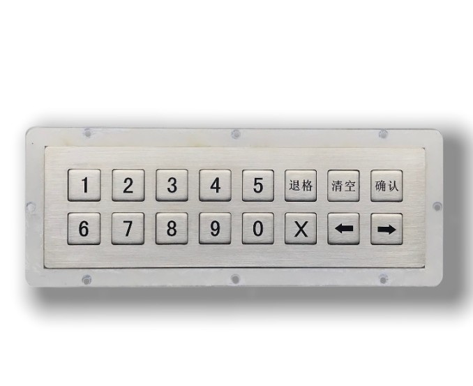 Stainless Steel Metal KeyPad With USB Interface 16 Keys Industrial Numeric Keypad