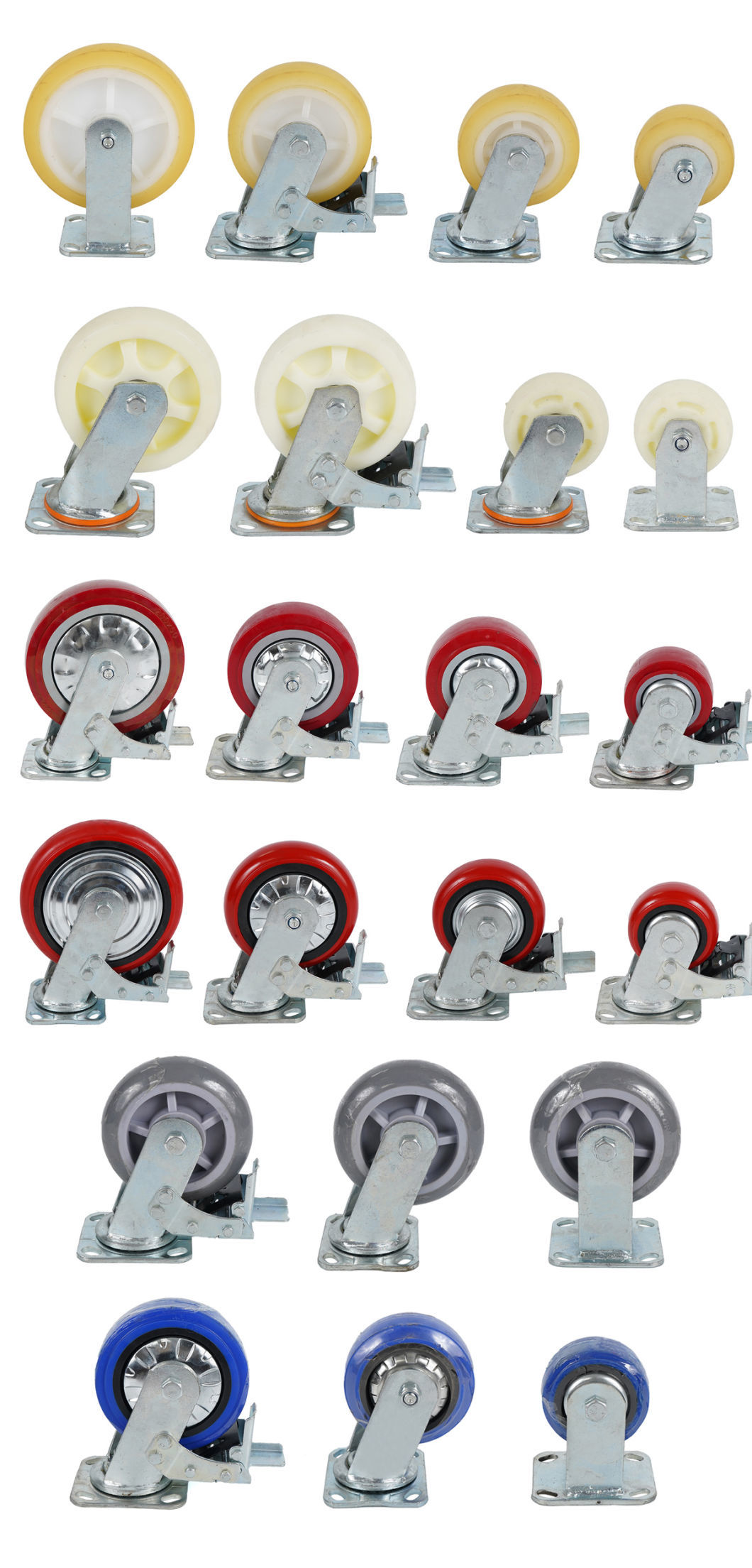 200mm 600kg Vintage Scaffold Polyurethane Heavy Duty Swivel Castor Wheels