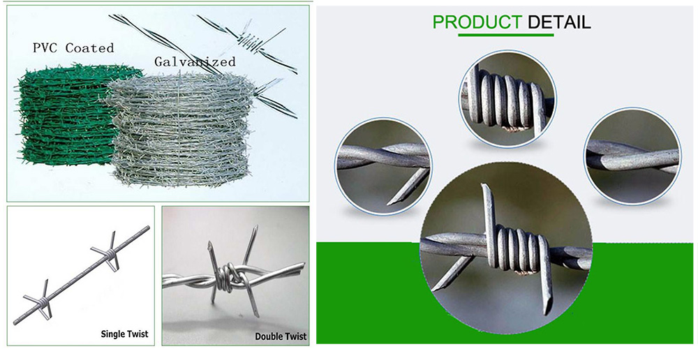 Anti Alkali Military Security hot dipped galvanized Barbed Wire Fencing
