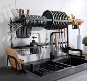 Buy cheap 2 Layer Over The Sink Drying Rack Multifunction Stainless Steel Matt Black product