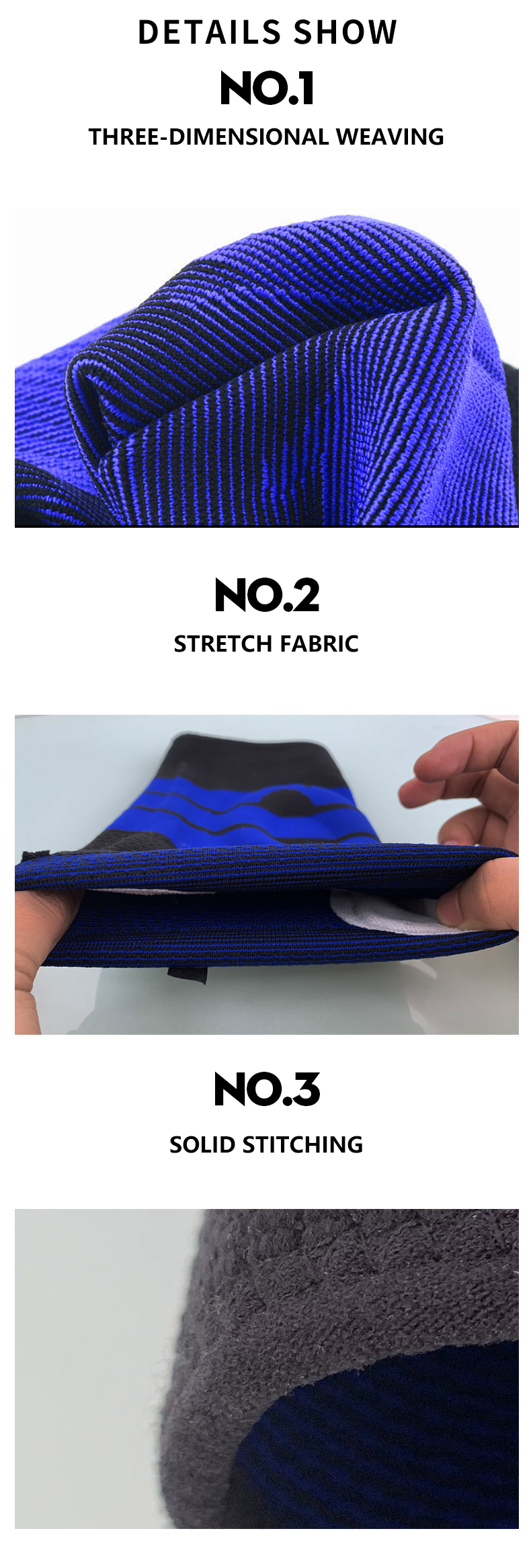 3D Non Slip Medical Grade Compression Knee Pads Nylon Straps For Volleyball