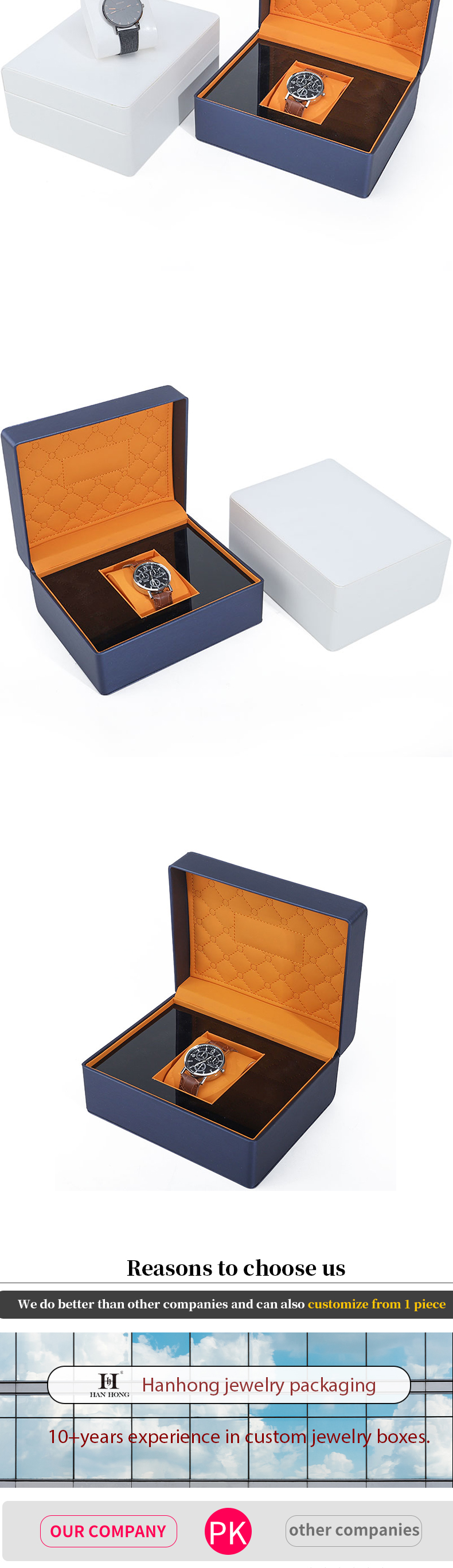 Soft Touch Lining PU Leather Watch Box Luxury Packaging with Sleek Wooden Internal