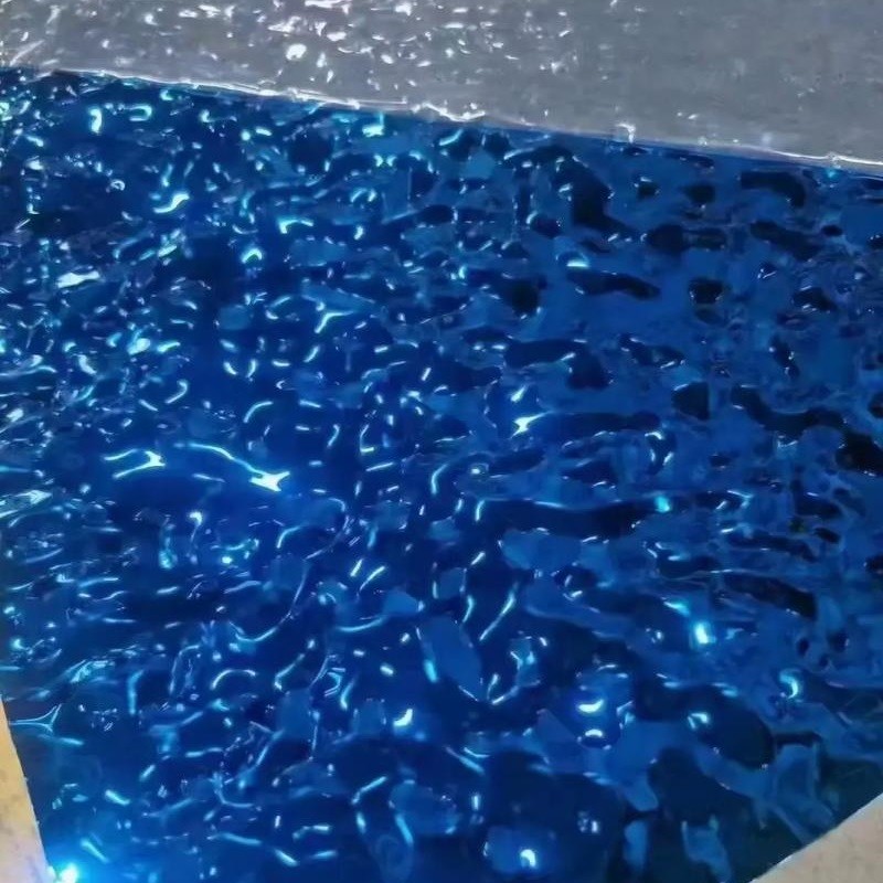 Bright Mirror AISI304 Stainless Steel Sheet Water Ripple Pattern SS Sheet For Wall Pannel