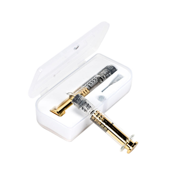 1mL Luer Lock Glass Syringe with Metal Golden Plunger