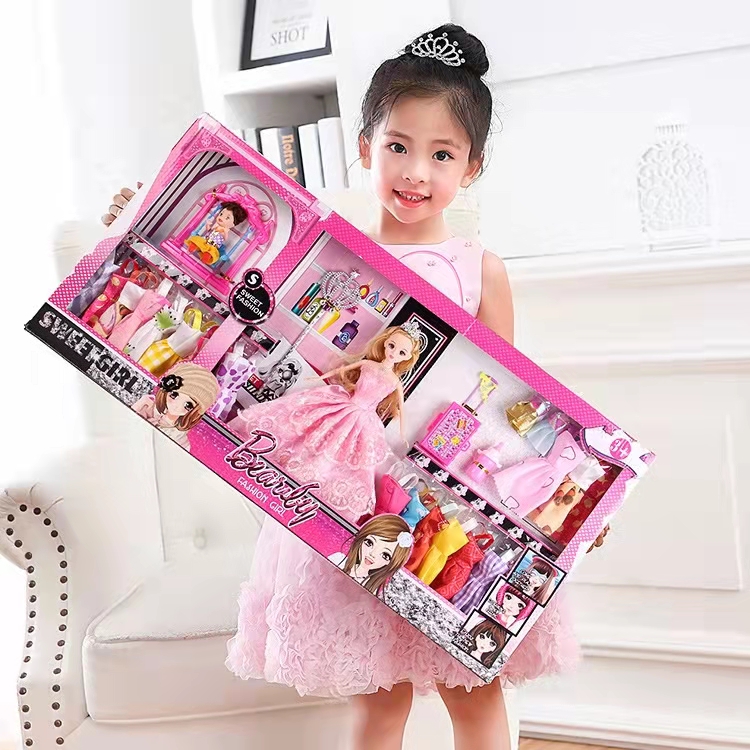 Folding Cardboard Toy Packaging Box , Children Doll Shipping Boxes With PVC Window