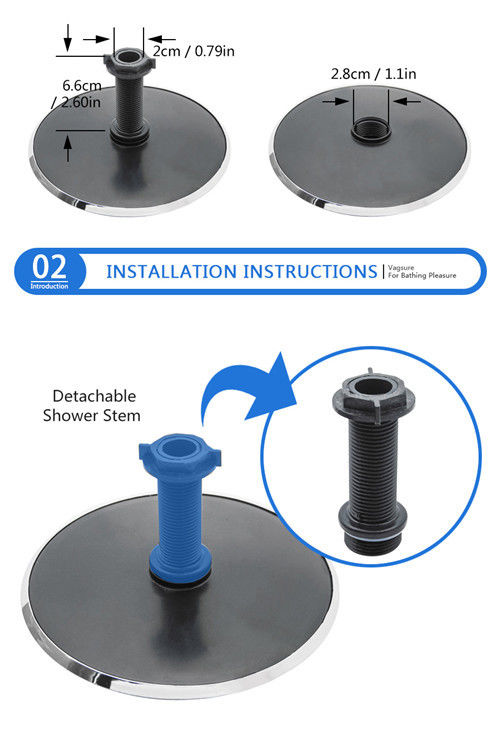 Grey Color Overhead Rainfall Shower Head For Shower Cabin / Steam Shower Room
