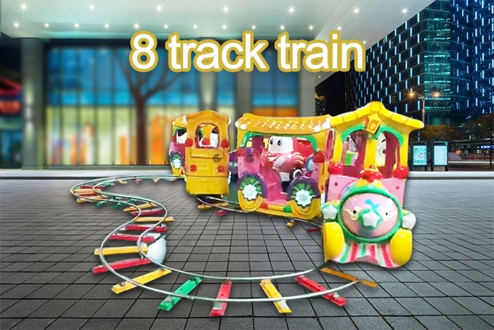 Indoor Outdoor Playground Kiddy Ride Machine Track My Train Fiber Glass Rides With 14 Seats