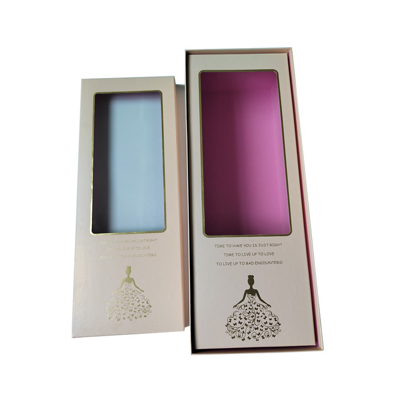 Custom Rectangular Long Florist Display Ribbon Handle Big Rigid Box for Flower Packaging