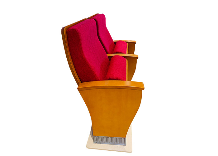 Solid Wood Arm Auditorium Theater Seating With Aluminum Alloy Stand