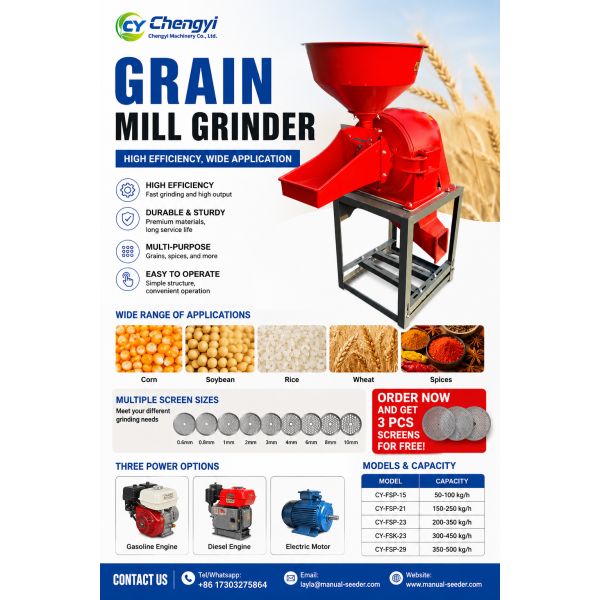 Steel Crusher Grinder 100-150kg/h Capacity Durable Grain Feed Grinder Multifunctional Processing