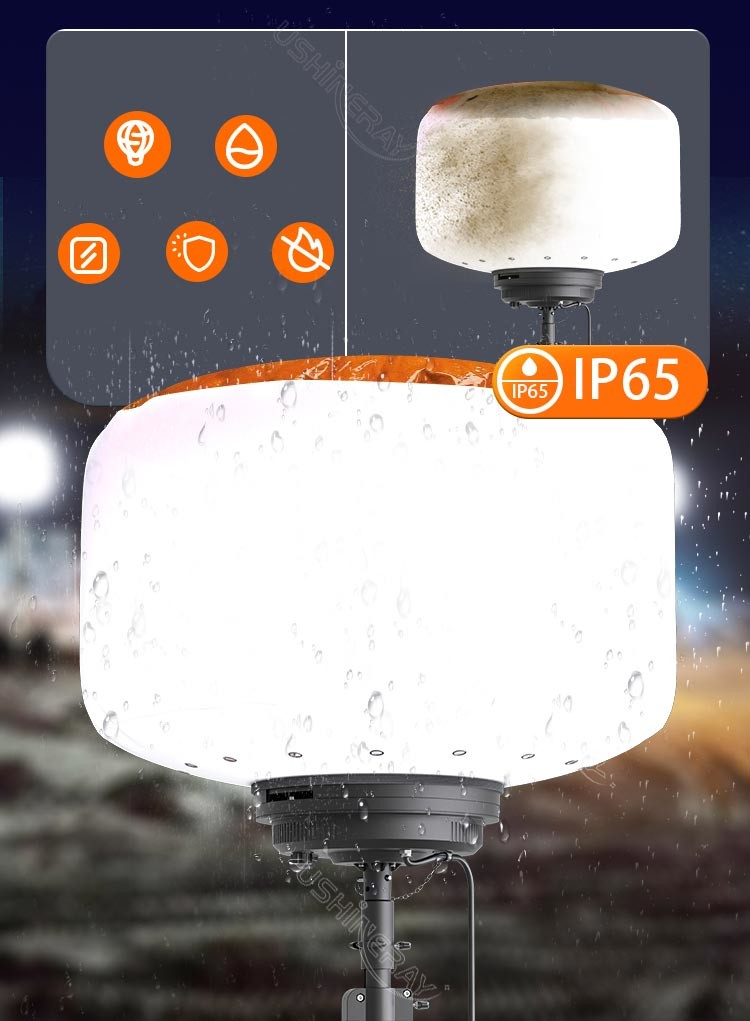 320W High Brightness Balloon Light Tower Lightweight Easy Quick Setup For Camping