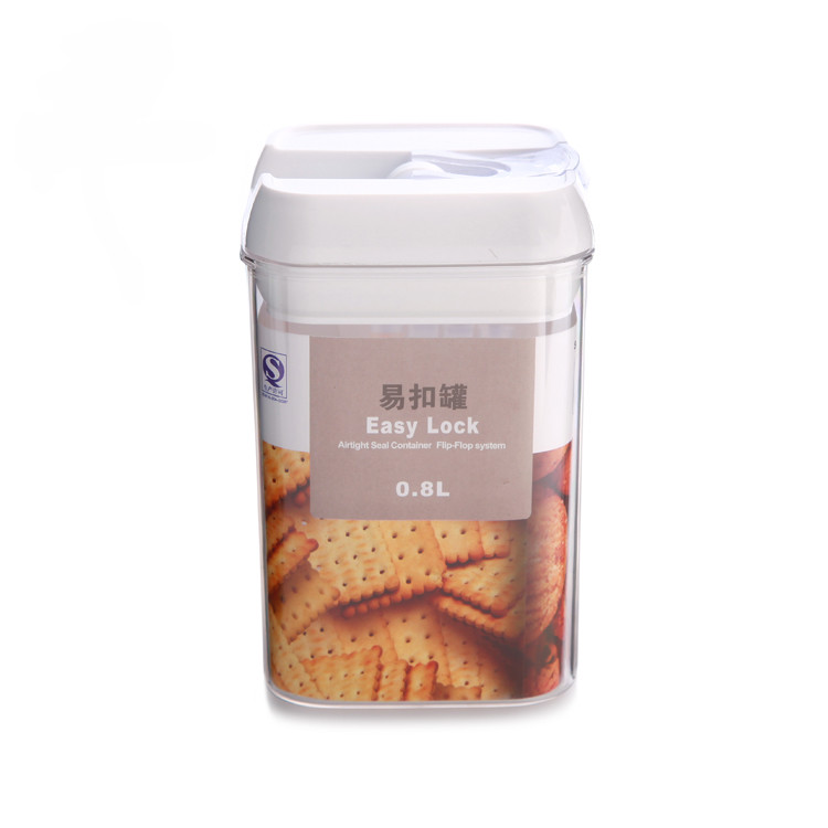 Customized Space-Saving 0.8L Airtight Plastic Dry Food Storage Container for Kitchen Use