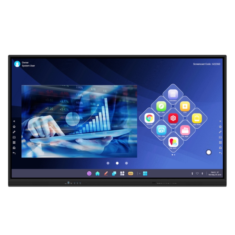 Multi Touch 75 Inch Google EDLA Interactive Flat Panel Smart Boards For Office Conference Meeting