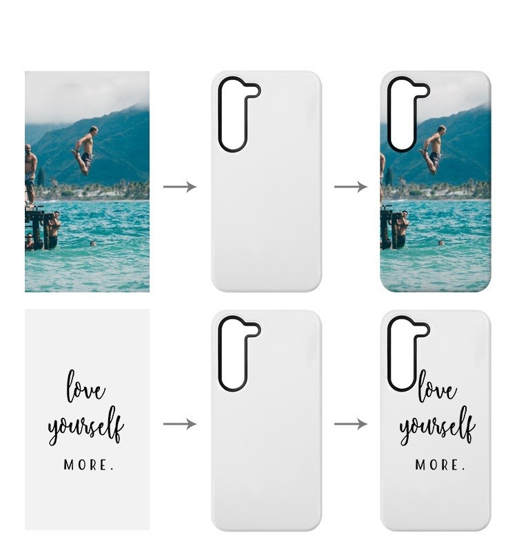 Sublimation Coated 2 In 1 Dual Layer Tough Phone Cases for SamSung S24 S23