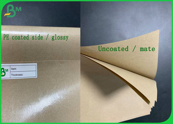  Greaseproof 140g + 15g Glossy PE Coated Kraft Paper In Roll 790mm