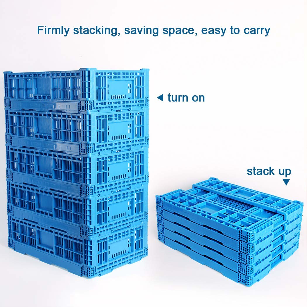 Sonsill Green Vegetable Storage Reusable Collapsible New PP Plastic 32 Liters Crate