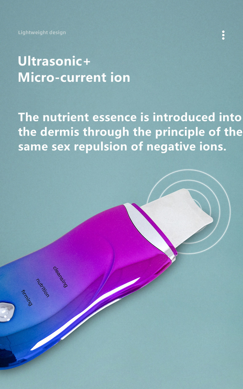 EMS Ultrasonic Skin Cleanser Spatula Deep Cleansing Face firmming