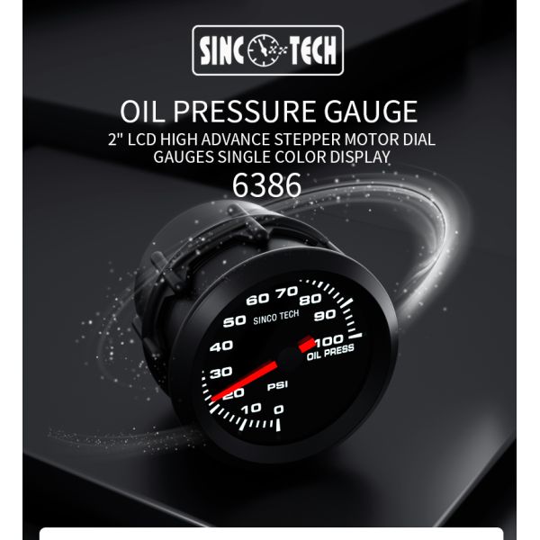 638 Sensor White Sinco Tech Dash Electric Oil Pressure Gauge