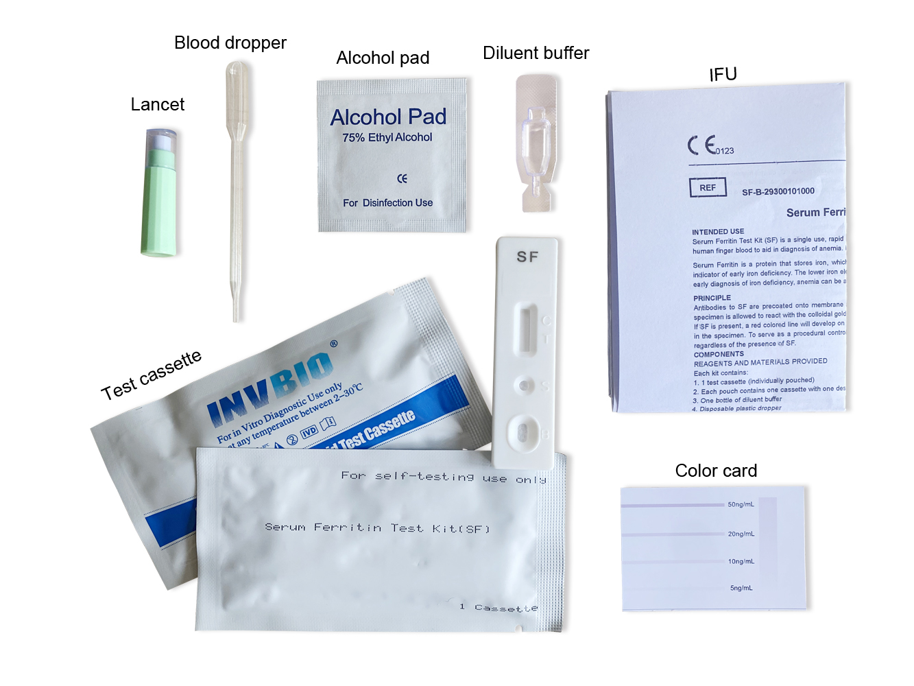 Low Ferritin Normal Iron S Ferritin Lab Rapid Test Cassette CE Approved