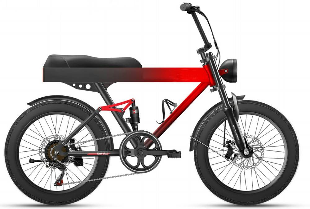 Fat Tire Full Suspension Ebike Battery Double Cargo 48v 500w 9.6Ah 40kmh