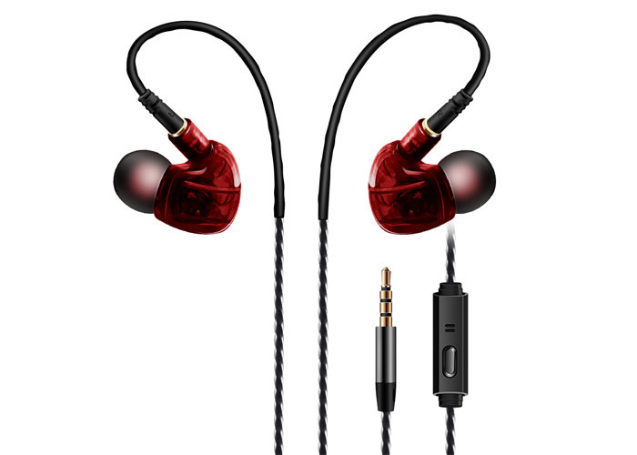 Portable Wired Sports Earphones , Stereo Sound Metal In Ear Earphones