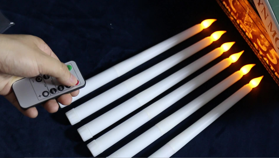 Wholesale remote control electric long LED taper candle for candle holder decoration weddings