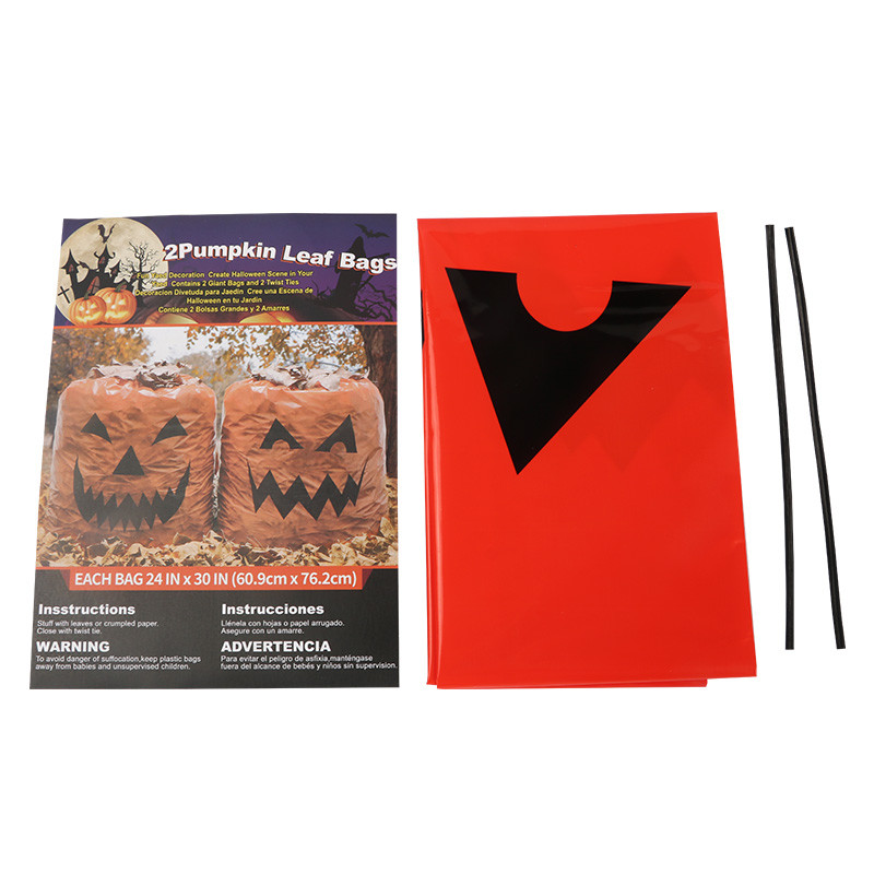 Party Outdoor Twist Ties Decorations Leaf Halloween Trash Bags For Yard Lawn Garden