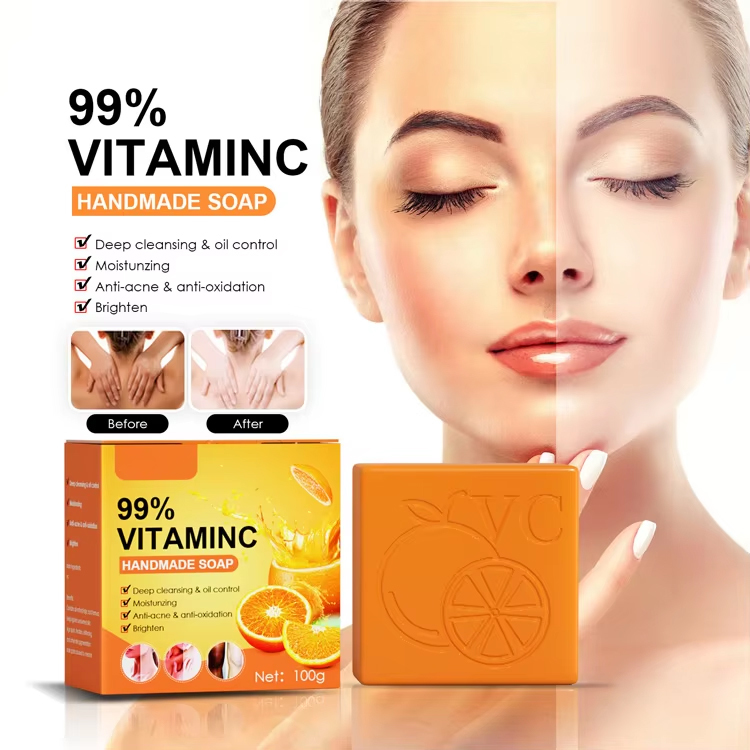 Organic Handmade Soap Whitening Body Toilet Soap Bath Bar Deeply Cleanses And Nourishes Skin Vitamin C Soap