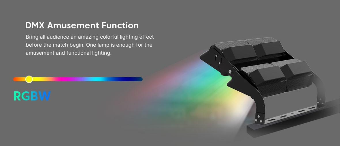 Stadium 500W High Power LED Flood Light High Uniformity Finned Style Heatsink