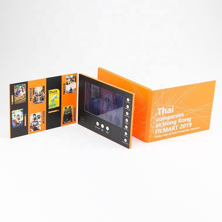 Motion activated ips lcd screens card brochure video brochure 7 inch