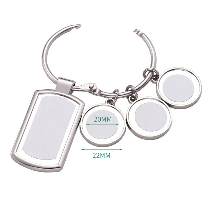 DIY Creative Gift Sublimation Blank Keyring Pendant with Printable Metal insert