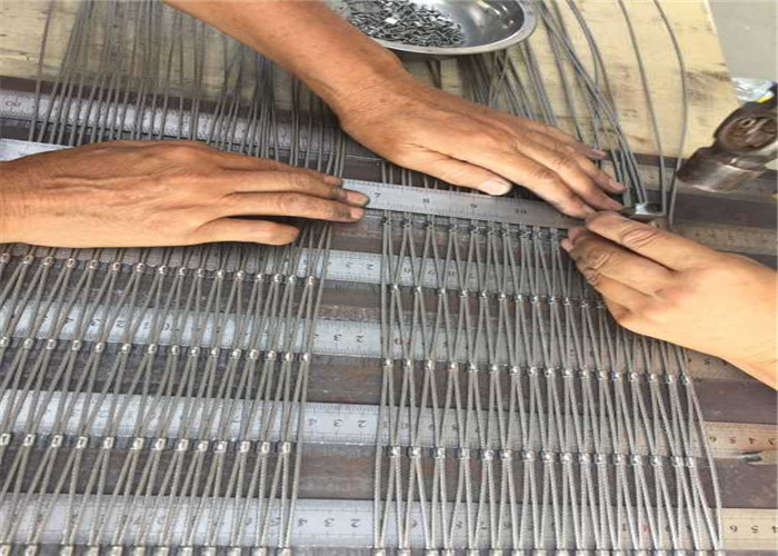 Multifunctional Monkey Enclosure Mesh , Stainless Steel Ferrule Rope Mesh