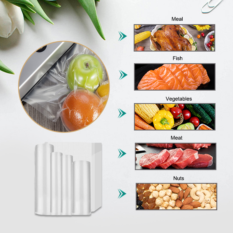 Custom Heat Seal PA Vacuum Seal Storage Bags Embossed Vacuum Sealer Bag For Food