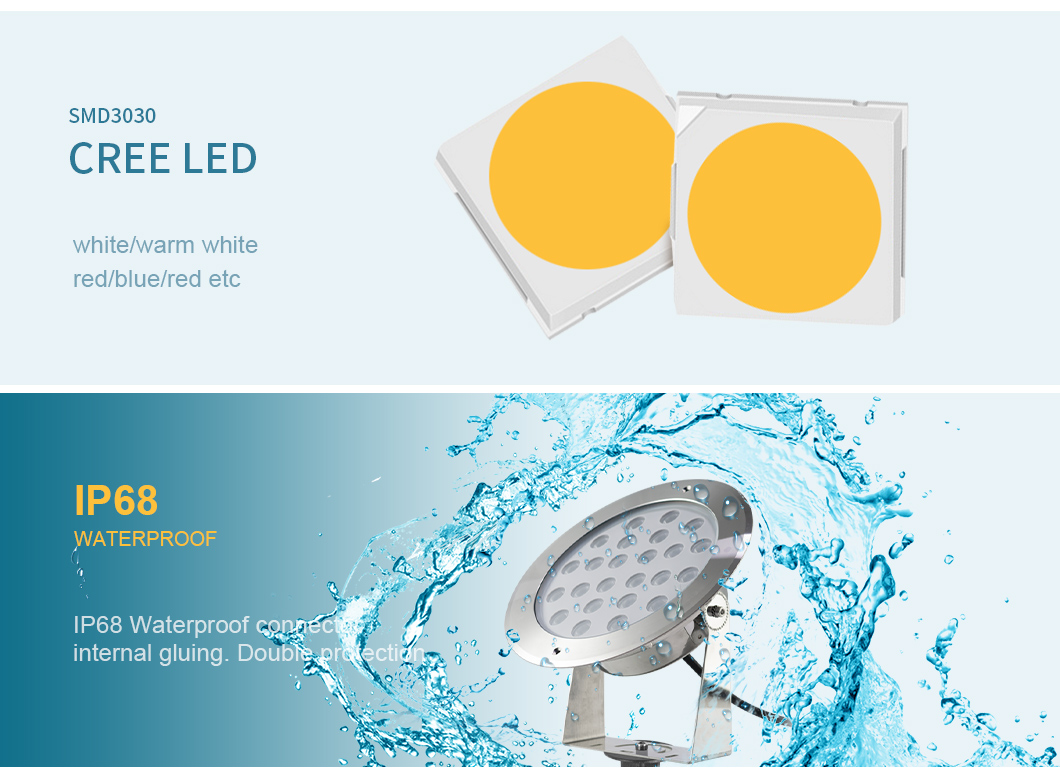 18W IP68 CREE Monochromatic Led Spike Lamp Waterproof SMD3535