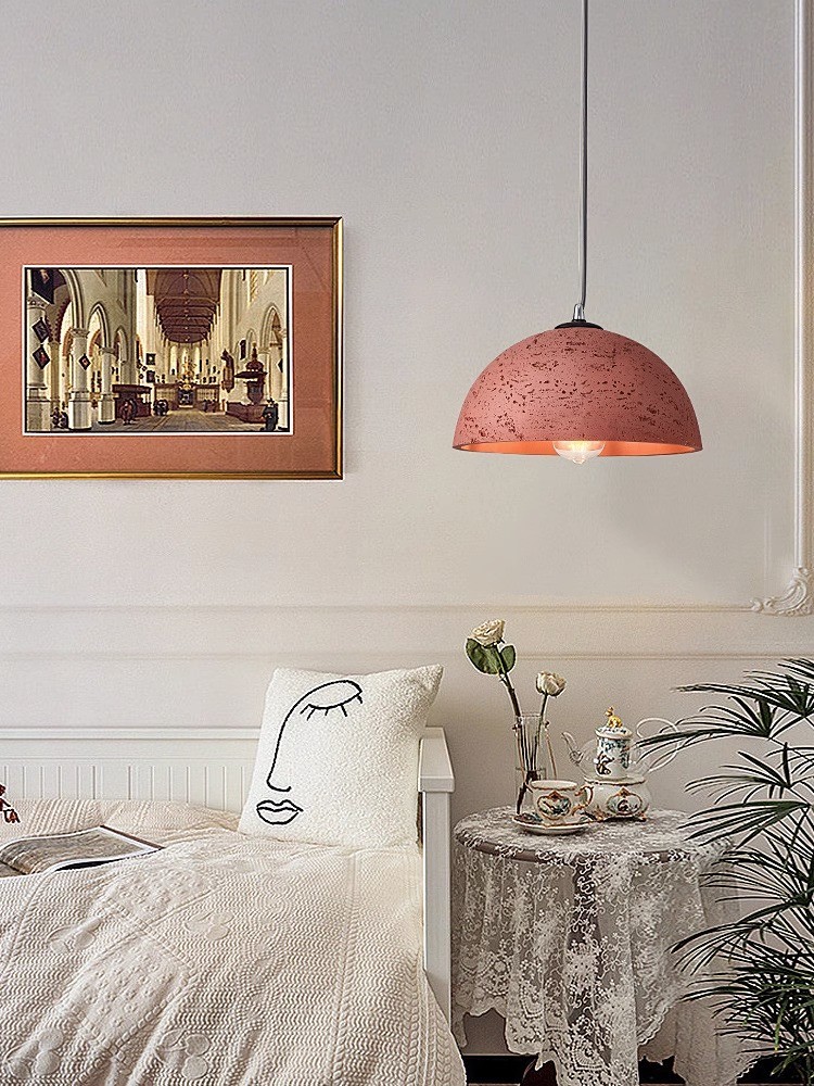 Nordic Simple Wabi-Sabi Style Led Droplights Living Room Bedroom Dome Pendant Light(WH-AP-589)