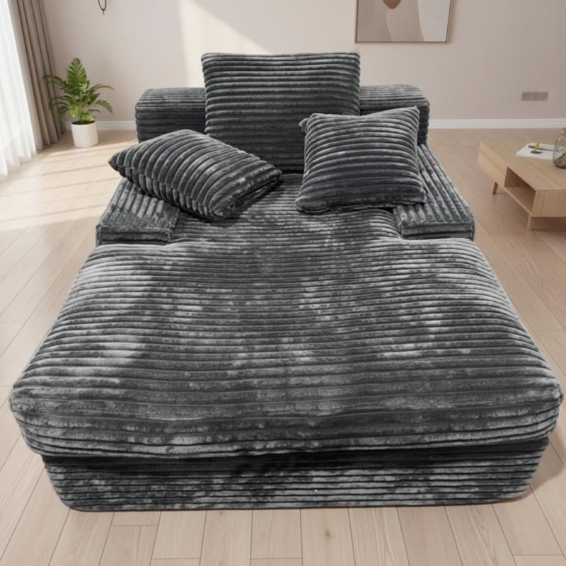 Modern 35D Sponge Leisure Single Sofa Bed Modular Frameless Couch Convertible Folding Compressed Sofa Bed for Living Room